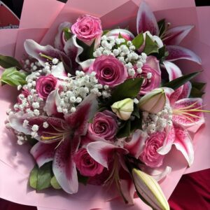 Pink Roses and Lilies