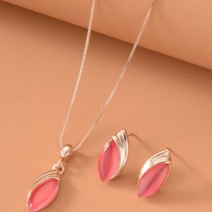 Pink Earring and Necklace